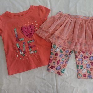 JEWEL TEE, PANT WITH ATTACHED TULLE SKIRT